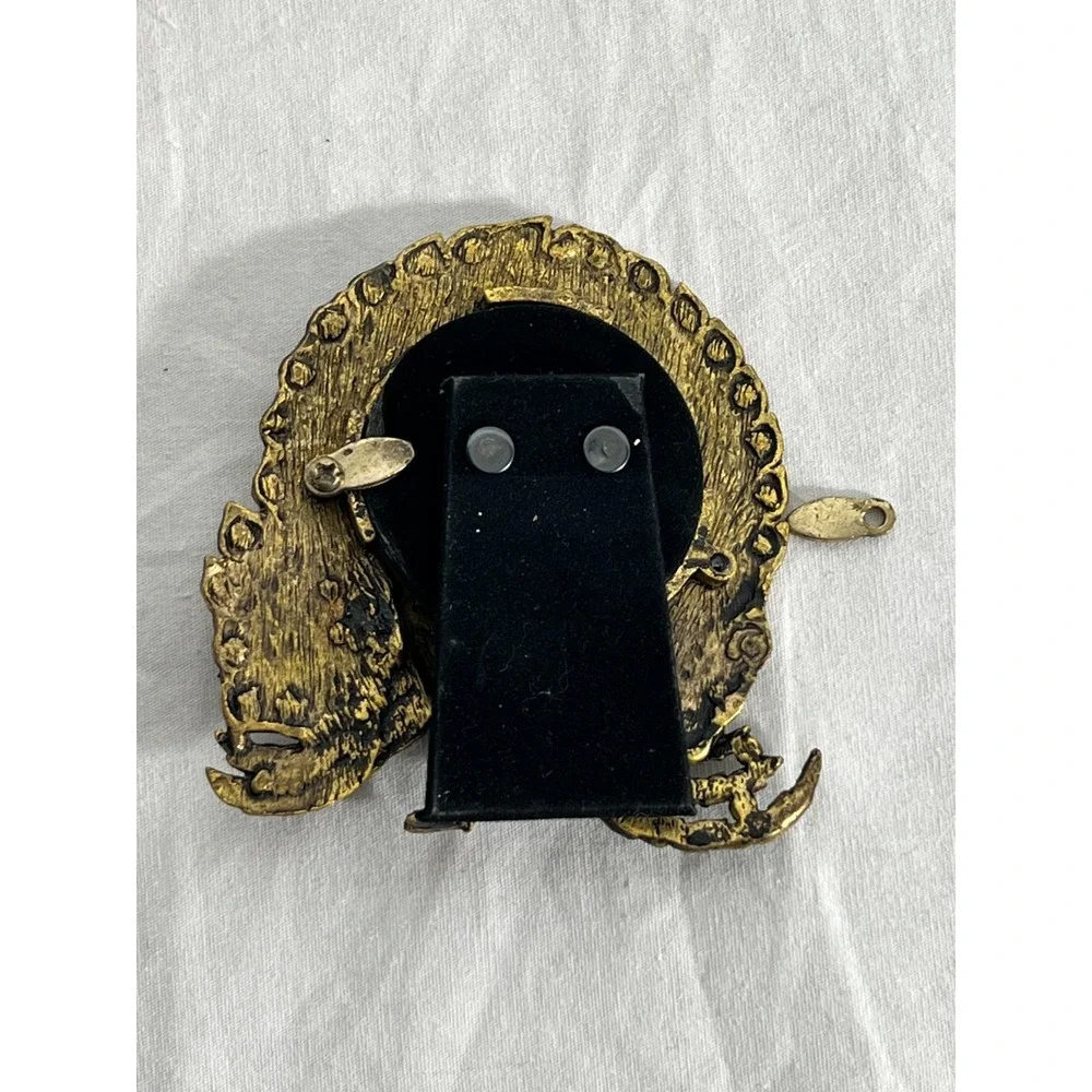 Pier 1 Imports Peacock Picture Frame‎ Rhinestones Cast Metal Desk Frame Bird